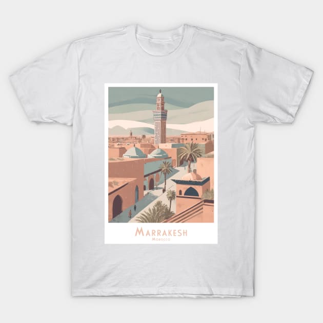 Marrakesh Morocco Vintage Travel Poster T-Shirt by POD24